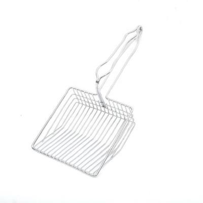 China Cat Litter Poop Urine Sand Durable Durable Metal Deep Scoop Shovel With Hanging Handle for sale