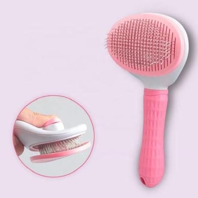 China Pet Viable Clean Hair Removal Self-cleaning Needle Brush Comb for Cat and Dog Massage for sale