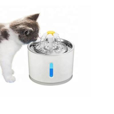 China 1.6L USB Power Stainless Steel LED Auto Automatic Pet Water Drinking Station for Cats for sale