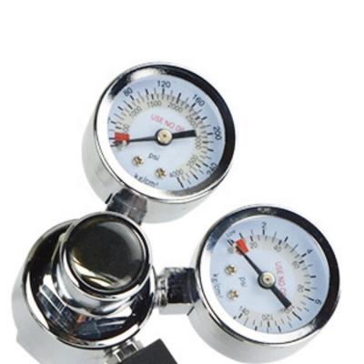 China Viable Aquarium Brass CO2 Cylinder Regulator With Dual Large Gauge Solenoid Valve for sale