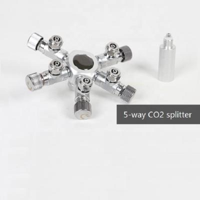 China Viable 5 Way Aquarium CO2 Splitter For Plant Coral Tank CO2 Valve Solenoid Regulator for sale