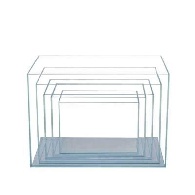 China Customized Viable 5 in 1 Ultra Clear Low Iron Aquarium Nest Rimless Glass Tank for sale