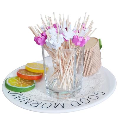 China Disposable Barbecue Bamboo Sticks With Bead Bamboo Skewer With Custom Logo Bamboo Picks for sale