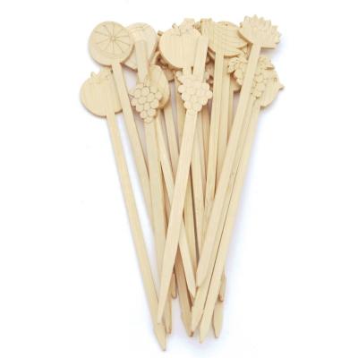 China Disposable Coffee Customized Disposable Creative Carved Bamboo Stick for Home Kitchen Bar Use for sale