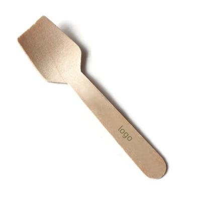 China Disposable Eco Friendly Stocked Biodegradable Disposable Wholesale Wooden Disposable Cutlery For Salad Ice Cream Spoon With Logo for sale