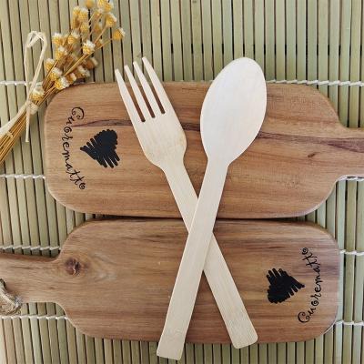 China Disposable Degradable Degradable Disposable Portable Wooden Fork Spoon Tableware for Kitchenware for sale