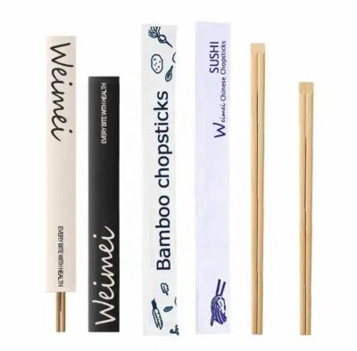 China Disposable Taking Away Wholesale Bamboo Disposable Chopsticks Paper Wrapped For Home Bar Restaurants Hotel for sale