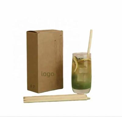 China Disposable Factory Price Eco-friendly Bamboo Straw Disposable Straw Custom Logo Reusable Drinking Straw for sale