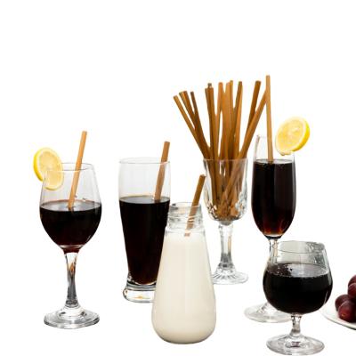 China Disposable Wholesale Disposable Boba Drinking Biodegradable Eco Friendly Bamboo Fiber Straw for sale