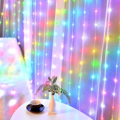 China APP+DIY Control Mobile App Programmable Led Window Fairy String Lights RGB Music Sound Activated Christmas Lights Smart Curtain for sale