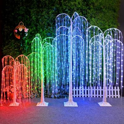 China Outdoor Indoor Decoration Pop Up Artificial Led Weeping Willow Lights Outdoor For Home Decor Holiday Lighting Mobile APP Control Led Christmas Lights for sale