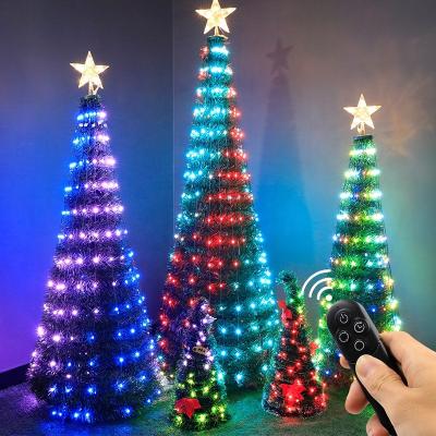 China APP star topper/remoter led pixel holiday lighting christmas decorative lights for home decorate app control smart rgb led linterna for sale