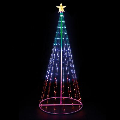 China Indoor Outdoor Decoration Cone Tower Shape App Control RGB Smart Christmas Tree Led Decoration Lights 4ft 5ft 6ft Cone Tree For Outdoor Decoration for sale