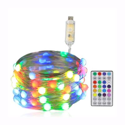 China String Lights LED Decorative Lighting USB Powered Dimmable Copper Wire APP Christmas Lights Magic Color For Smart RGB Pixel Holiday Lighting for sale