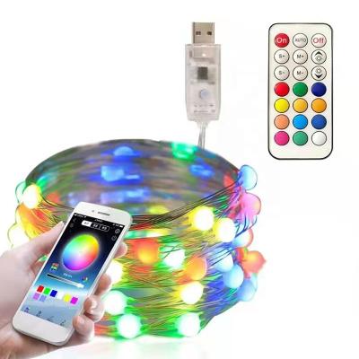 China String Lights Led String Light APP Music Sync RGB Smart Rhythm Led Christmas Lights Beat Ecosystem Event Decoration Other Holiday Lighting for sale