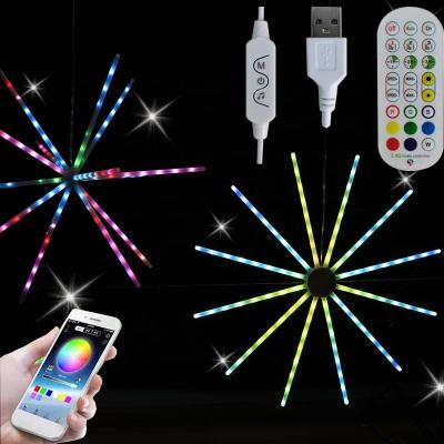 China Indoor Outdoor Decoration Smart App LED Firework Lights Remote Control Electronic Wall Stripe Lights Magic Music Sensored Color Christmas Tree Night Light for sale