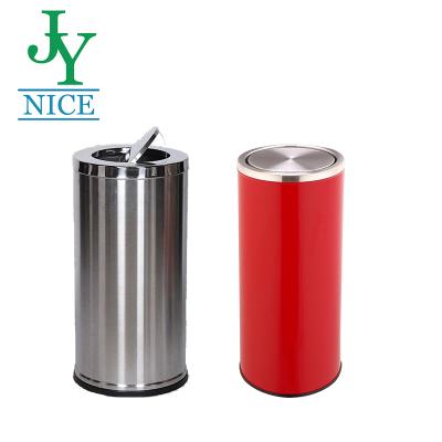 China Stainless Steel Sustainable Waste Bin With Lid Kitchen Waste Trash Can Commercial Flip Bucket for sale