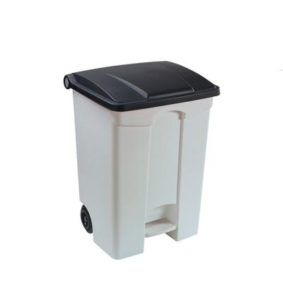 China Viable White Red Kitchen Waste Bins Waste Paper Bedroom Trash Bin for sale