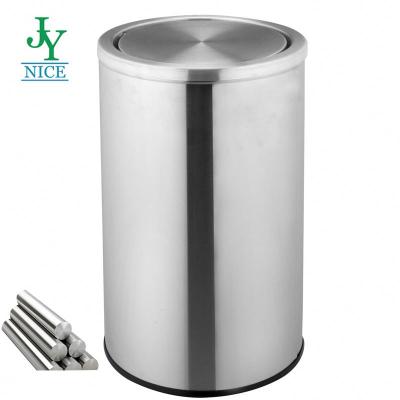 China Sustainable Office Round Stainless Steel Waste Bin With Narrow Lid 12L/18L/25L/35L/70L Non-Toxic And Odorless Trash Can for sale