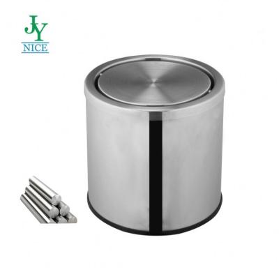 China Round Swing Lid Trash Can Office School Metal Trash Can Bathroom Viable Storage Bin With Lid Kitchen Stainless Steel Trash Can for sale