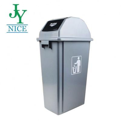 China Viable Outdoor Floor Standing Ashtray Trash Can Smoking Area Washroom Toilet Push Cover Commercial Waste Barrel for sale