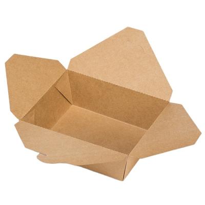 China Eco-friendly Custom Logo Design Printing Disposable Kraft Paper Takeout Container Restaurant To Go Lunch Fast Food Take Out Packaging Boxes for sale