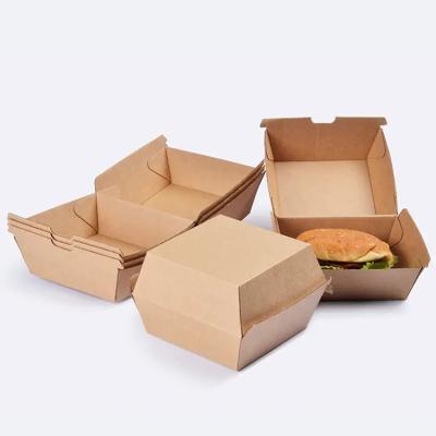 China Recyclable Custom Printed With Logo Lunch Bento Fries Food Wrapping Paper Clamshell Hamburger Wholesale Disposable Takeout Boxes for sale