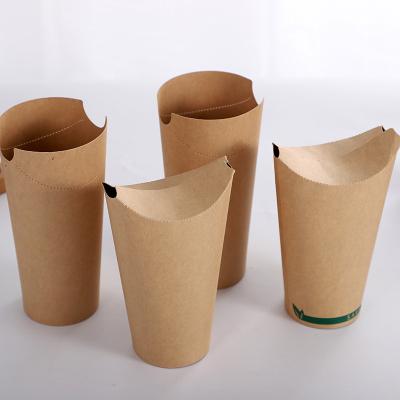 China Recyclable fries cup with closed top for sale