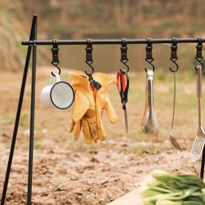 China Outdoor Rise Moving Triangular Camping Shelves Outdoor Hangers Hanging Dish Drying Rack for sale