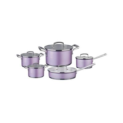 China 10 Sustainable Stainless Steel Pieces Custom Cookware Decal Set With Paint for sale