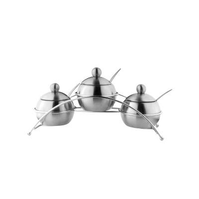 China 260ml Viable 4 Pcs Stainless Steel Sugar Bowl Set for sale