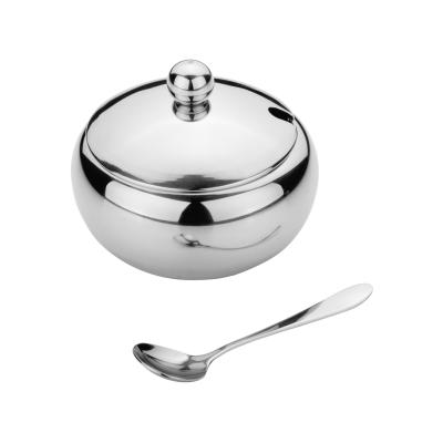 China 460ml Viable 560ml Stainless Steel Sugar Bowl with Spoon for sale