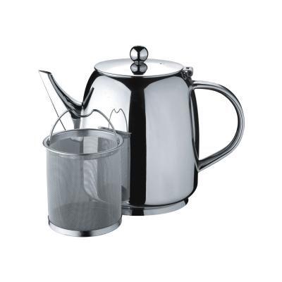 China Sustainable S/S Milk Jug Stainless Steel Teapot Coffee Pot With Strainer for sale