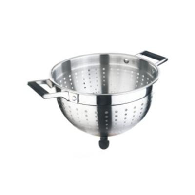 China Sustainable Multifunctional Stainless Steel Colander With Self Draining Steel Handles And Base for sale