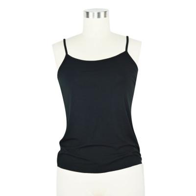 China QUICK DRY Black Knitted Sexy Polyester Girl Camisole Vest Ladies Camisole Top for sale