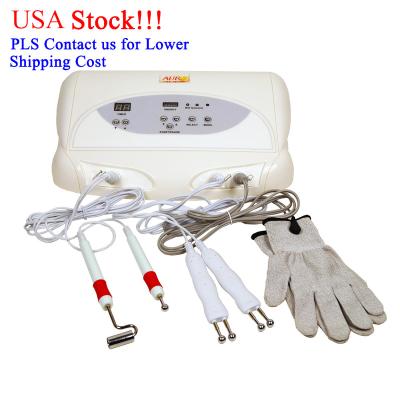 China Face Lift Au-8403 Portable 3 in 1 Galvanic Esthetician BIO Beauty Microcurrent Magic Gloves Microcurrent Face Lift Equipment for sale