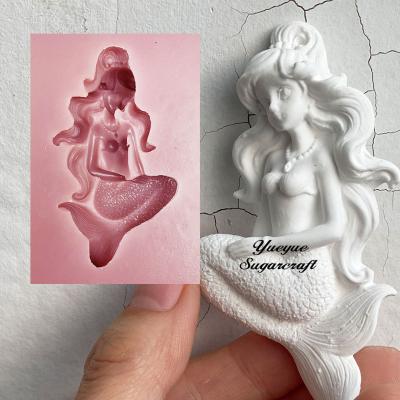 China Stored Mermaid Silicone Mold Fondant Mold Cake Decorating Tools Chocolate Gumpaste Mold Resin Clay Polymer Clay Tools Mold for sale