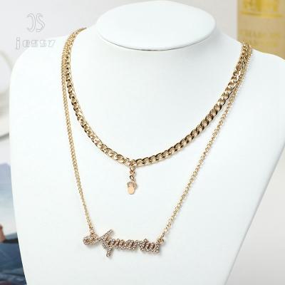 China 2021 CLASSIC Jessy Jewelry Necklace Stainless Steel Twelve Chain Horoscope Necklace Fashion Jewelry for sale