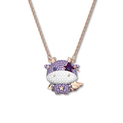 China Jessy Jewelry CLASSIQUE 2021 women girls fashion cartoon little cow high-quanlity pendants Diamond Necklace For Girls for sale