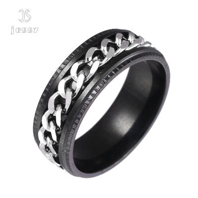 China Jessy Jewelry Trendy 2020 Wholesale Minimalist Personalized Trendy Stainless Steel Couple Rings Men's Ring for sale