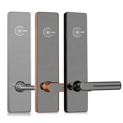 China Zinc Alloy With Surface Treatment Keyless Plating Smart Card Door RFID System Encoder 5 Star Hotel Lock for sale