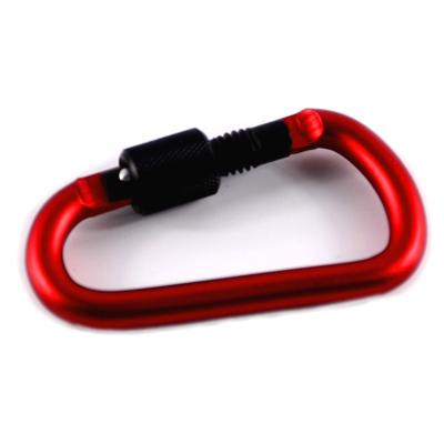 China Aluminum Key Ring Etc Clip D-Ring Carabiner Locking Carabiners Clip For Outdoor Camping Screw Door Lock Catch for sale