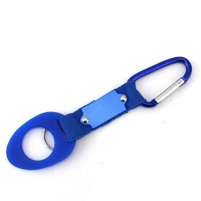 China Bottle Clip Manufacturers Supply Tool Logo Water Bottle Holder Rubber Camping Portable Carrying Clip Custom for sale