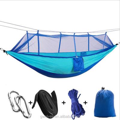 China Minimalist Outdoor Double Hammock Tent Parachute Travel Bed Mosquito Net Lightweight Camping Hammock for sale