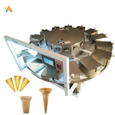 China Automatic production sugar cone machine egg bun waffle cone maker machine/automatic rolled cone electric baking bun forming machine for sale