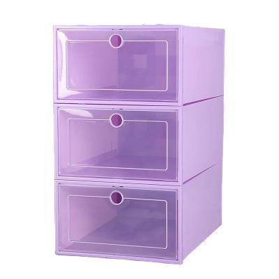 China Assembled Package in Color Box Wholesale Housewares Shoe Boxes Containers Custom Transparent Clear Shoe Storage Box Shipping for sale