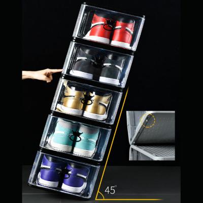 China Wholesale Clear Storage High Quality Eco-friendly Shoe Storage Box Front Door Plastic Clear Shoe Box For Sale for sale