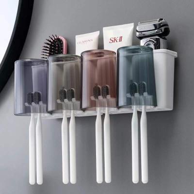 China Wholesale High Quality Toothbrush Holder Cup Gargle Bathroom Stocked Hanging Wall For Household for sale