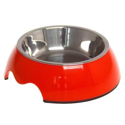 China Sustainable Convenient Eco Friendly Multicolor Stainless Steel Pet Food Bowl for sale