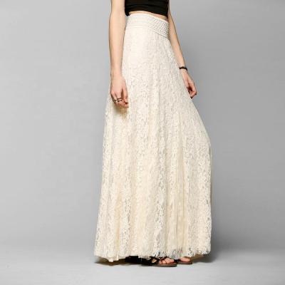 China High Waist Hollow Lace Breathable European And American Slim Diet Skirt In The Long Big Swing Umbrella Skirt for sale